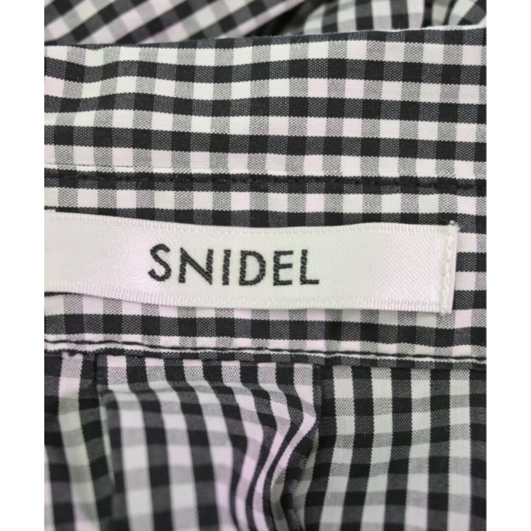 SNIDEL(スナイデル)のSNIDEL スナイデル ワンピース 0(S位) 黒x白(チェック) 【古着】【中古】 レディースのワンピース(ひざ丈ワンピース)の商品写真