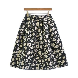 Alice+Olivia - alice+olivia ひざ丈スカート 0(XS位) 黒系x白(花柄) 【古着】【中古】