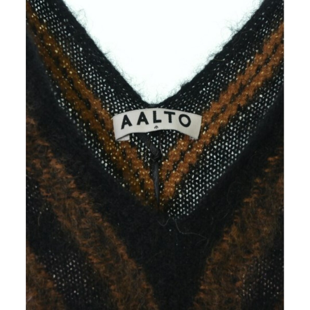 AALTO(アールト)のAALTO アールト ベスト 34(XS位) ピンクx黒(ボーダー) 【古着】【中古】 レディースのトップス(ベスト/ジレ)の商品写真