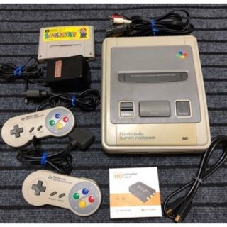 スーパーファミコン(スーパーファミコン)のスーパーファミコン本体一式＋スーパーマリオコレクション＋HDMI変換機(家庭用ゲーム機本体)