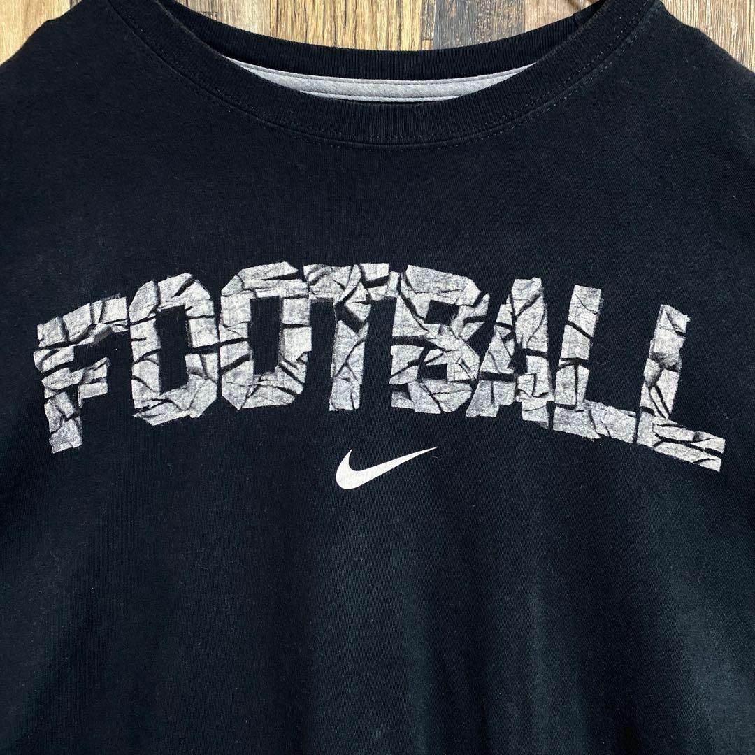 NIKE(ナイキ)のナイキ メンズ 半袖 Tシャツ 黒 フットボール ロゴ T 2XL USA古着 メンズのトップス(Tシャツ/カットソー(半袖/袖なし))の商品写真