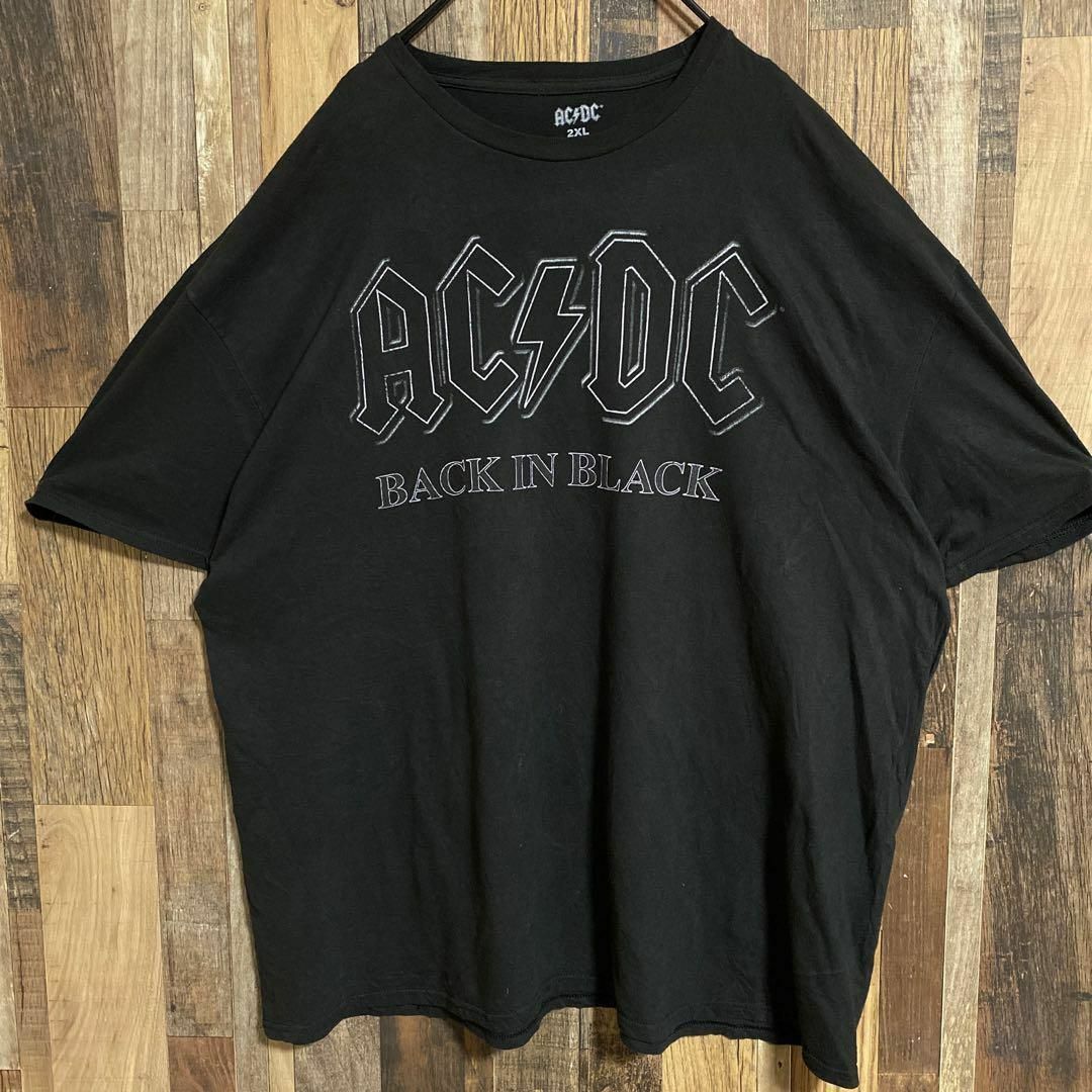 メンズ 半袖Tシャツ 黒T ロック ⚡︎ バンT 2XL USA古着 90s メンズのトップス(Tシャツ/カットソー(半袖/袖なし))の商品写真