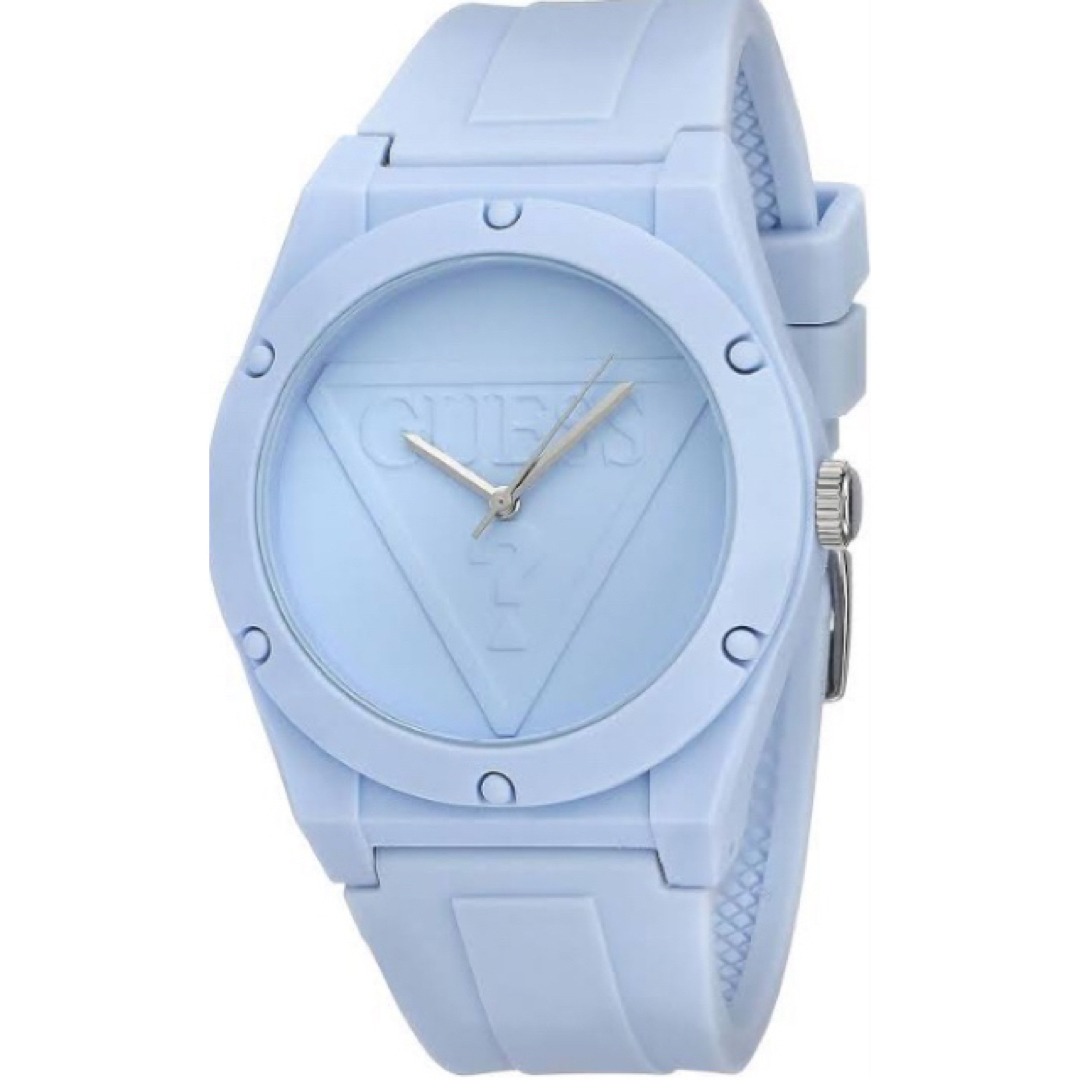 GUESS(ゲス)のGUESS アイコニック シリコン スポーツウォッチ ライトブルー ロゴ レディースのファッション小物(腕時計)の商品写真