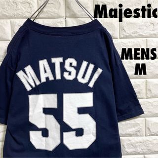 マジェスティック(Majestic)のヤンキース　松井秀喜　プリント半袖Tシャツ　メンズMサイズ(Tシャツ/カットソー(半袖/袖なし))