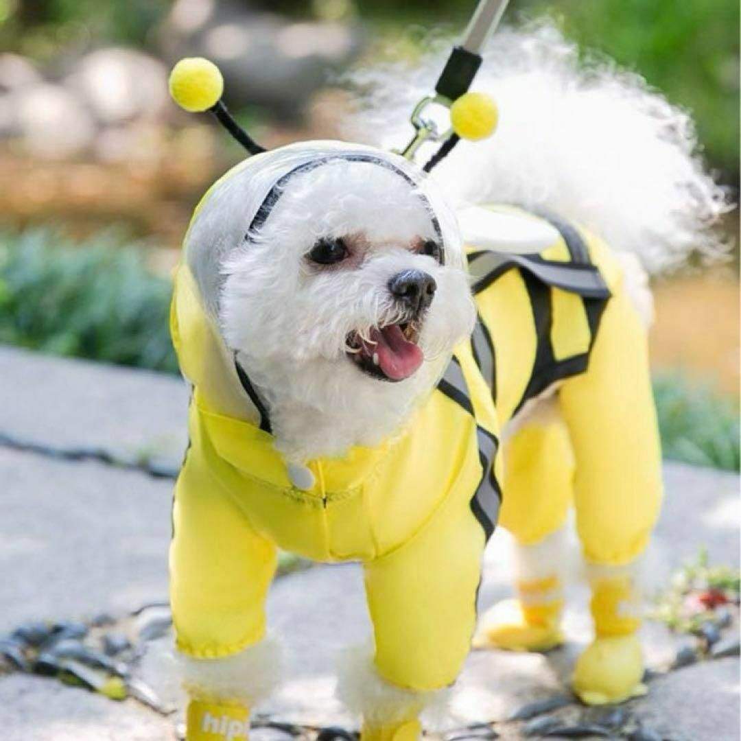 小型 中型犬 フード付 夜間反射 蜂 Mサイズ レインコート 雨具 レインウェア その他のペット用品(犬)の商品写真