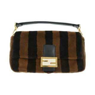 フェンディ(FENDI)のFENDI フェンディ ショルダーバッグ - 茶xこげ茶(ストライプ) 【古着】【中古】(ショルダーバッグ)