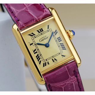 美品 カルティエ マスト タンク アイボリー ローマン SM Cartier