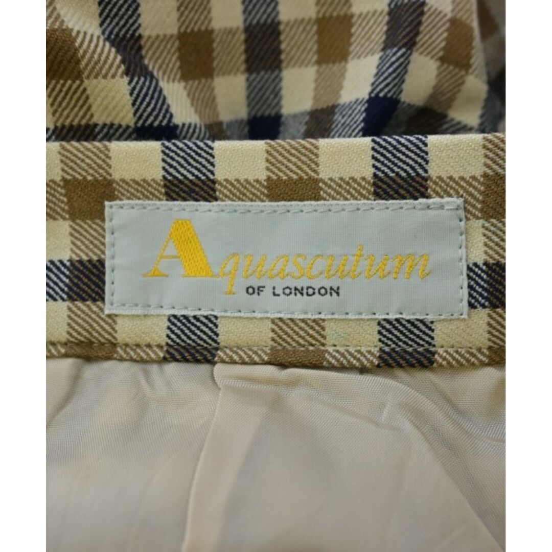 AQUA SCUTUM(アクアスキュータム)のAQUASCUTUM スラックス 9(M位) ベージュx茶x紺(チェック) 【古着】【中古】 レディースのパンツ(その他)の商品写真