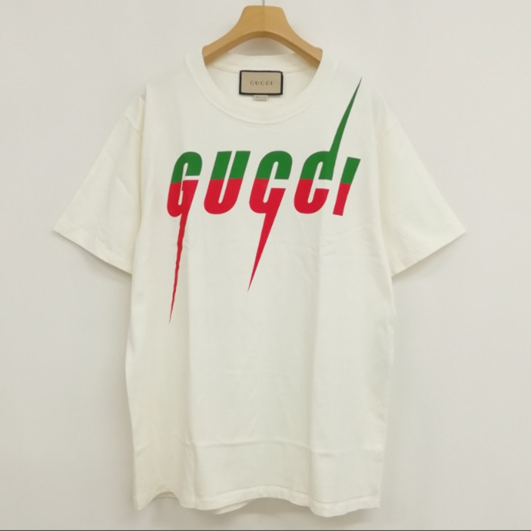 Gucci(グッチ)の565806 ブレード ロゴ プリント Tシャツ 美品 半袖 S オフホワイト メンズのトップス(Tシャツ/カットソー(半袖/袖なし))の商品写真