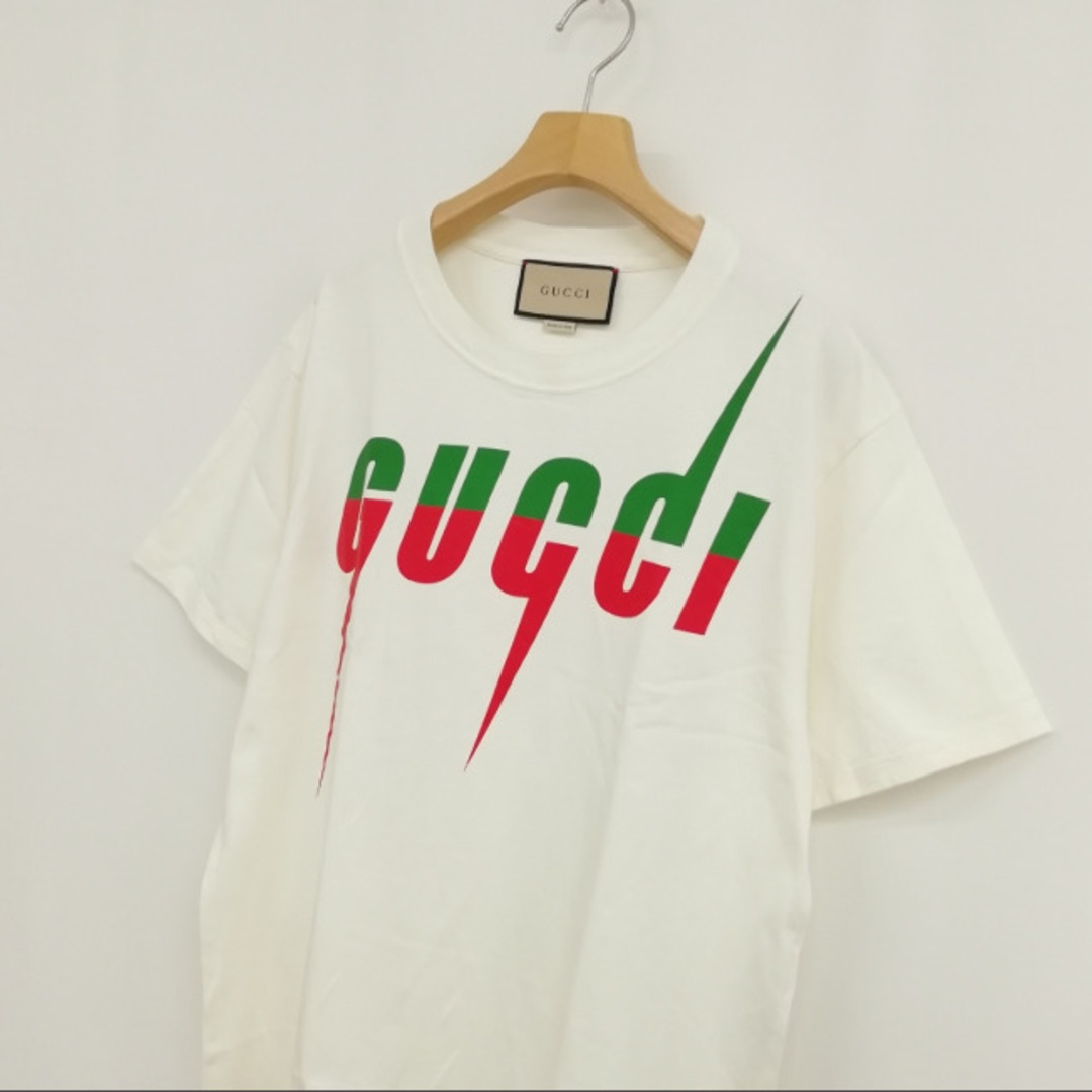 Gucci(グッチ)の565806 ブレード ロゴ プリント Tシャツ 美品 半袖 S オフホワイト メンズのトップス(Tシャツ/カットソー(半袖/袖なし))の商品写真