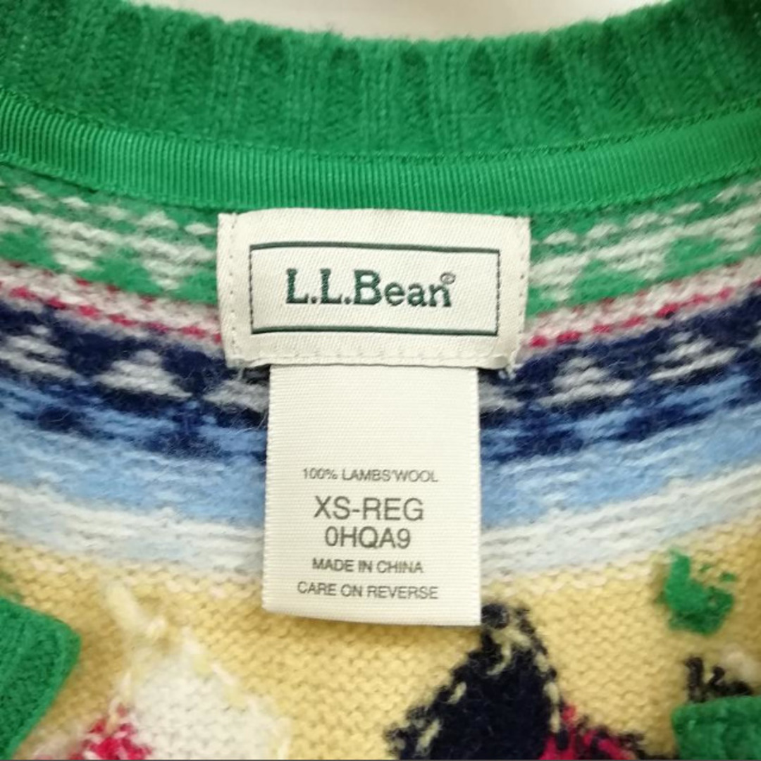 L.L.Bean(エルエルビーン)のニット カーディガン ノルディック XS グリーン レディースのトップス(ニット/セーター)の商品写真