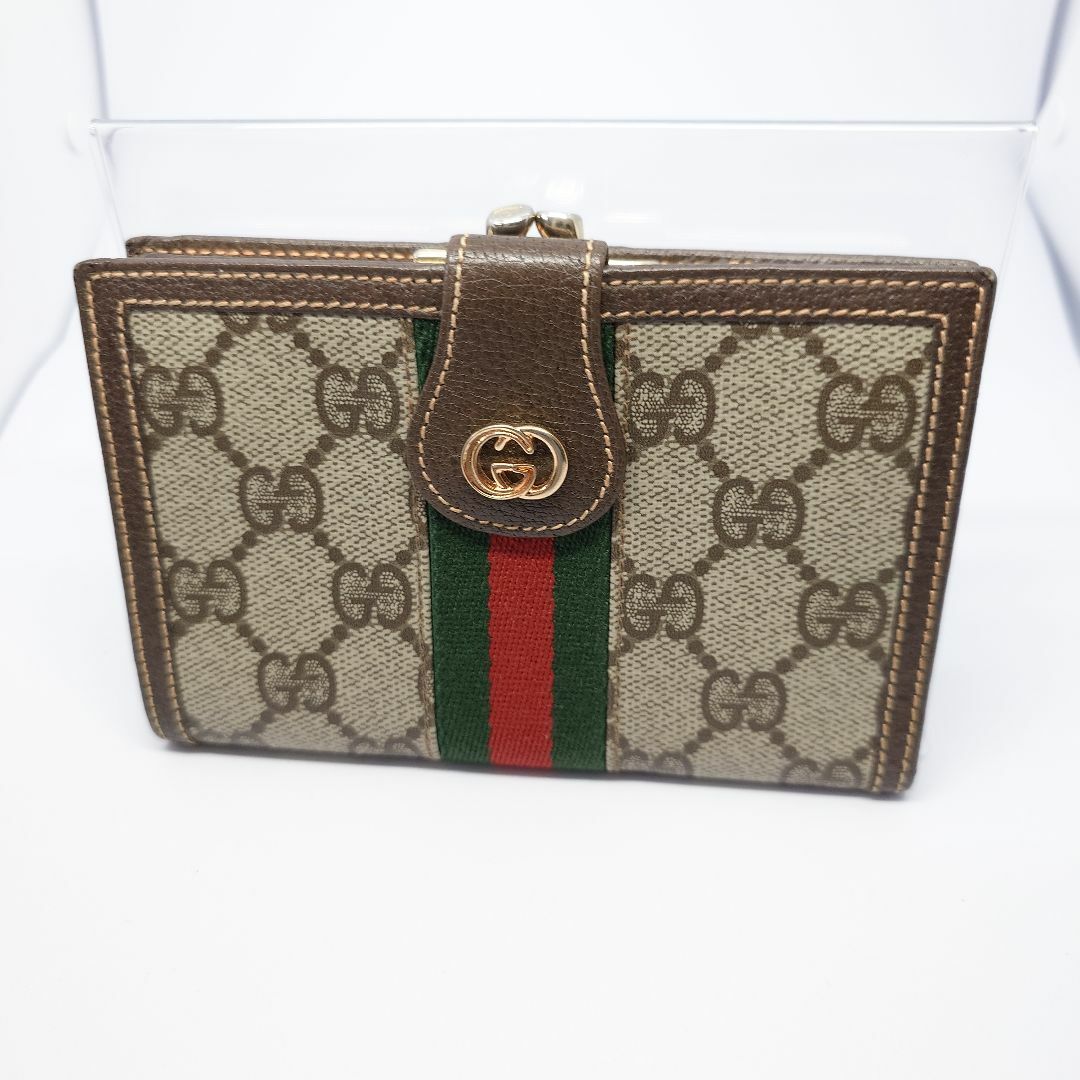 Gucci(グッチ)の【美品】GUCCI GG シェリーライン PVC レザー がま口 二つ折り レディースのファッション小物(財布)の商品写真