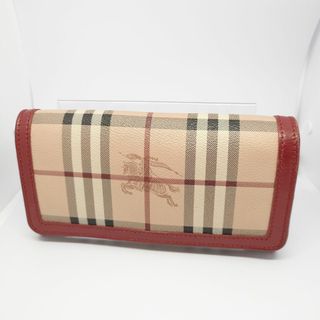 バーバリー(BURBERRY)の【良品】BURBERRY バーバリー ノバチェック ２つ折り　赤(財布)