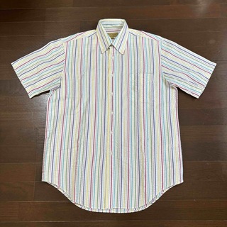 ポールスチュアート(Paul Stuart)の【美品】ポールスチュアート❗️メンズ　ストライプ　ボタンダウンシャツ　半袖　XL(シャツ)