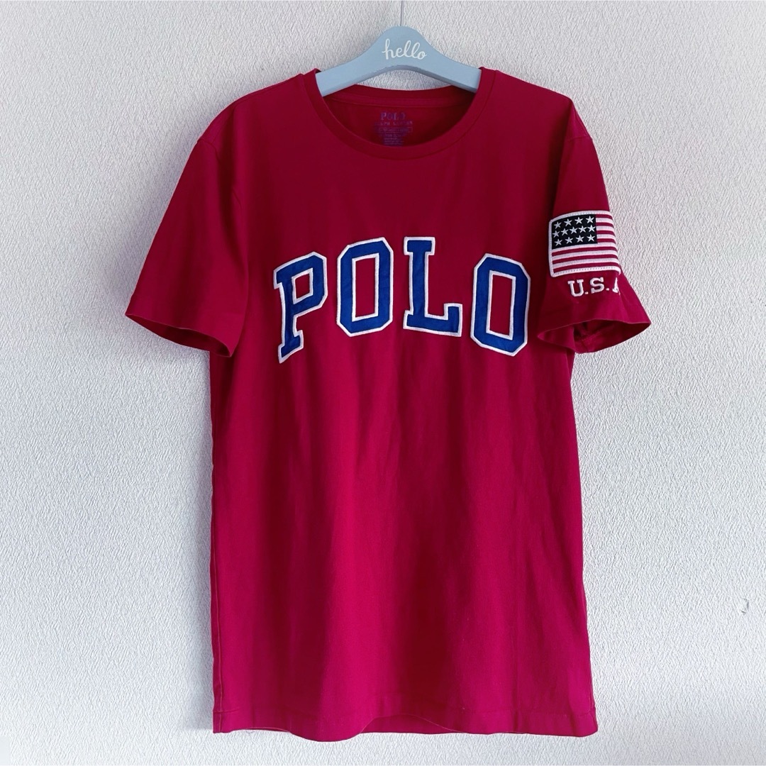 POLO RALPH LAUREN(ポロラルフローレン)の美品 POLO RALPH LAUREN 半袖Tシャツ レッド XS 165 キッズ/ベビー/マタニティのキッズ服男の子用(90cm~)(Tシャツ/カットソー)の商品写真