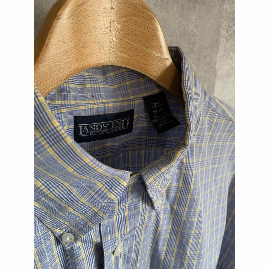 LANDS’END(ランズエンド)のLANDS END ランズエンド 長袖チェックシャツ ブルー　 ボタンダウン メンズのトップス(シャツ)の商品写真