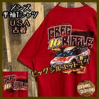 フォード 車 サーキット スポーツ Tシャツ レッド USA古着 90s 半袖(Tシャツ/カットソー(半袖/袖なし))