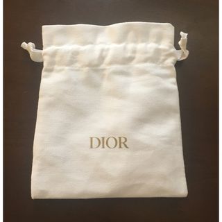 ディオール(Dior)のディオール　巾着　ポーチ　白　ホワイト　ケース(ポーチ)