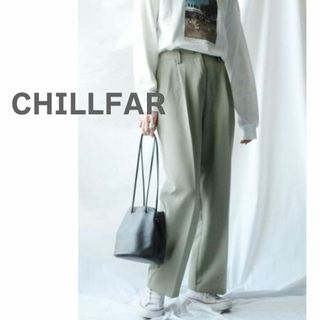 CHILLFAR チルファー　パンツ　美脚　スラックス　グリーン　緑　レディース(カジュアルパンツ)