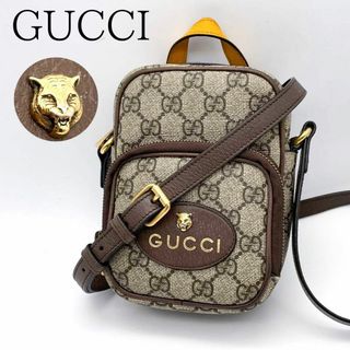 グッチ(Gucci)の極美品✨GUCCI　GGスプリーム　ショルダーバッグ　タイガー　ネオヴィンテージ(ショルダーバッグ)