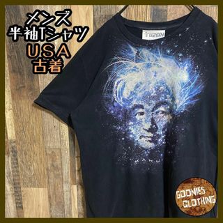 イマジナリーファンデーション プリント Tシャツ ブラック USA古着 半袖(Tシャツ/カットソー(半袖/袖なし))