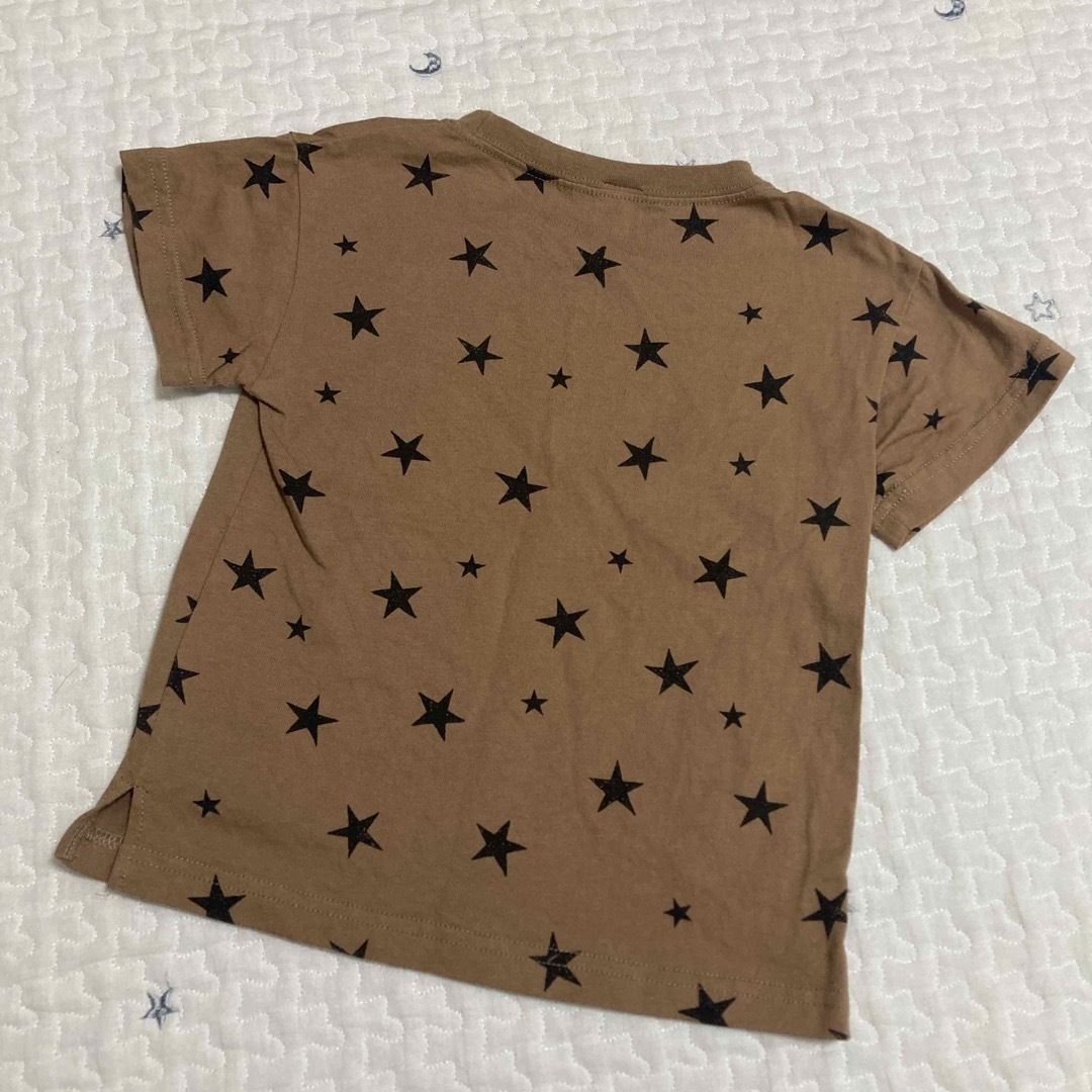 petit main(プティマイン)のpetit main 星柄 Tシャツ 茶色 ブラウン 100cm キッズ/ベビー/マタニティのキッズ服男の子用(90cm~)(Tシャツ/カットソー)の商品写真