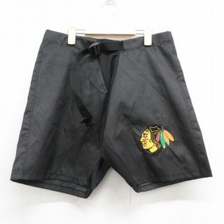 古着 ショート パンツ ショーツ キッズ ボーイズ 子供服 NHL シカゴブラックホークス 黒 ブラック 24apr12(パンツ)