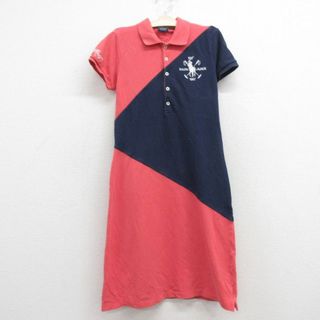 ラルフローレン(Ralph Lauren)の古着 ラルフローレン Ralph Lauren スポーツ 半袖 ブランド ポロ シャツ ワンピース キッズ ガールズ 子供服 ワンポイントロゴ 鹿の子 コットン ツートンカラー ピンク他 24apr12(その他)