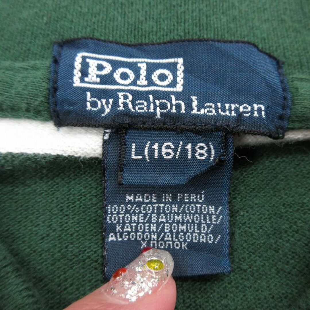 Ralph Lauren(ラルフローレン)の古着 ラルフローレン Ralph Lauren 半袖 ブランド ポロ シャツ キッズ ボーイズ 子供服 90年代 90s ワンポイントロゴ 鹿の子 コットン 緑他 グリーン 24apr12 キッズ/ベビー/マタニティのベビー服(~85cm)(その他)の商品写真