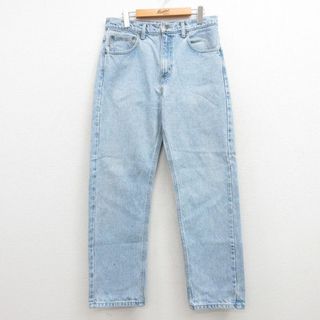 カーハートダブリューアイピー(Charhartt WIP)のW33★古着 カーハート Carhartt ジーンズ メンズ 90年代 90s コットン USA製 紺 ネイビー デニム 【spe】 24apr12 中古 ボトムス ジーパン Gパン ロング パンツ(ワークパンツ/カーゴパンツ)