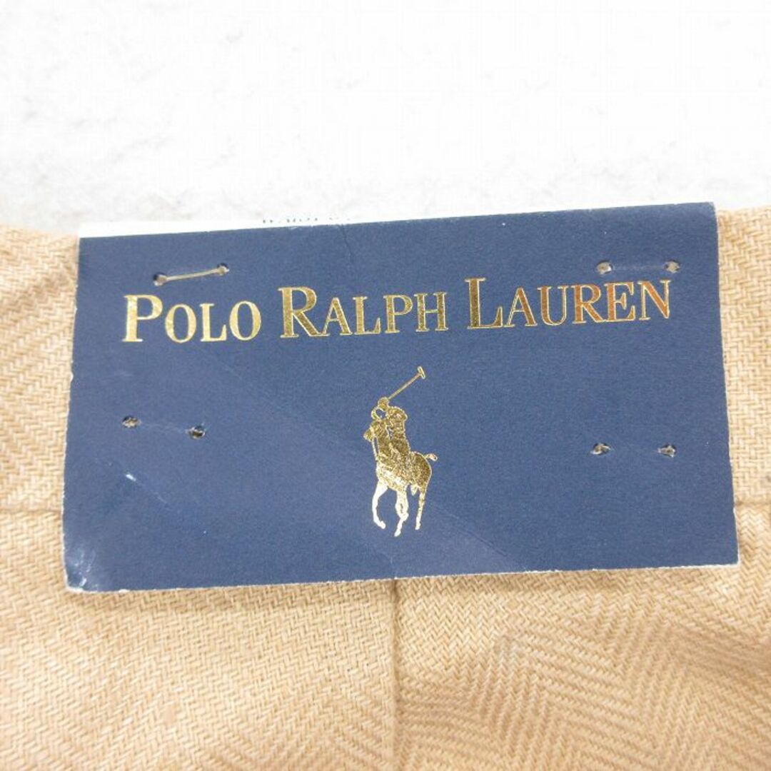 Ralph Lauren(ラルフローレン)のW34★古着 ラルフローレン Ralph Lauren ブランド スラックス パンツ メンズ 90年代 90s デッドストック リネン ベージュ カーキ 【spe】 24apr12 中古 ボトムス ロング メンズのパンツ(ワークパンツ/カーゴパンツ)の商品写真