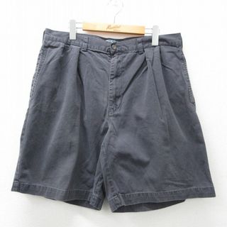 W36★古着 ラルフローレン Ralph Lauren ショート ブランド チノ パンツ ショーツ チノパン メンズ 90年代 90s コットン 濃グレー 24apr12 中古 ボトムス 短パン ショーパン