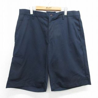 レッドキャップ(RED KAP)のW38★古着 レッドキャップ ショート ワーク パンツ ショーツ メンズ 紺 ネイビー 24apr12 中古 ボトムス 短パン ショーパン(ワークパンツ/カーゴパンツ)