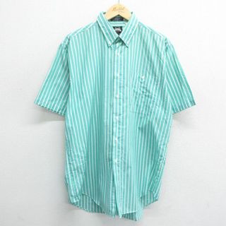 リー(Lee)のXL★古着 リー Lee 半袖 シャツ メンズ 00年代 00s 薄緑他 グリーン ストライプ 24apr12 中古 トップス(シャツ)