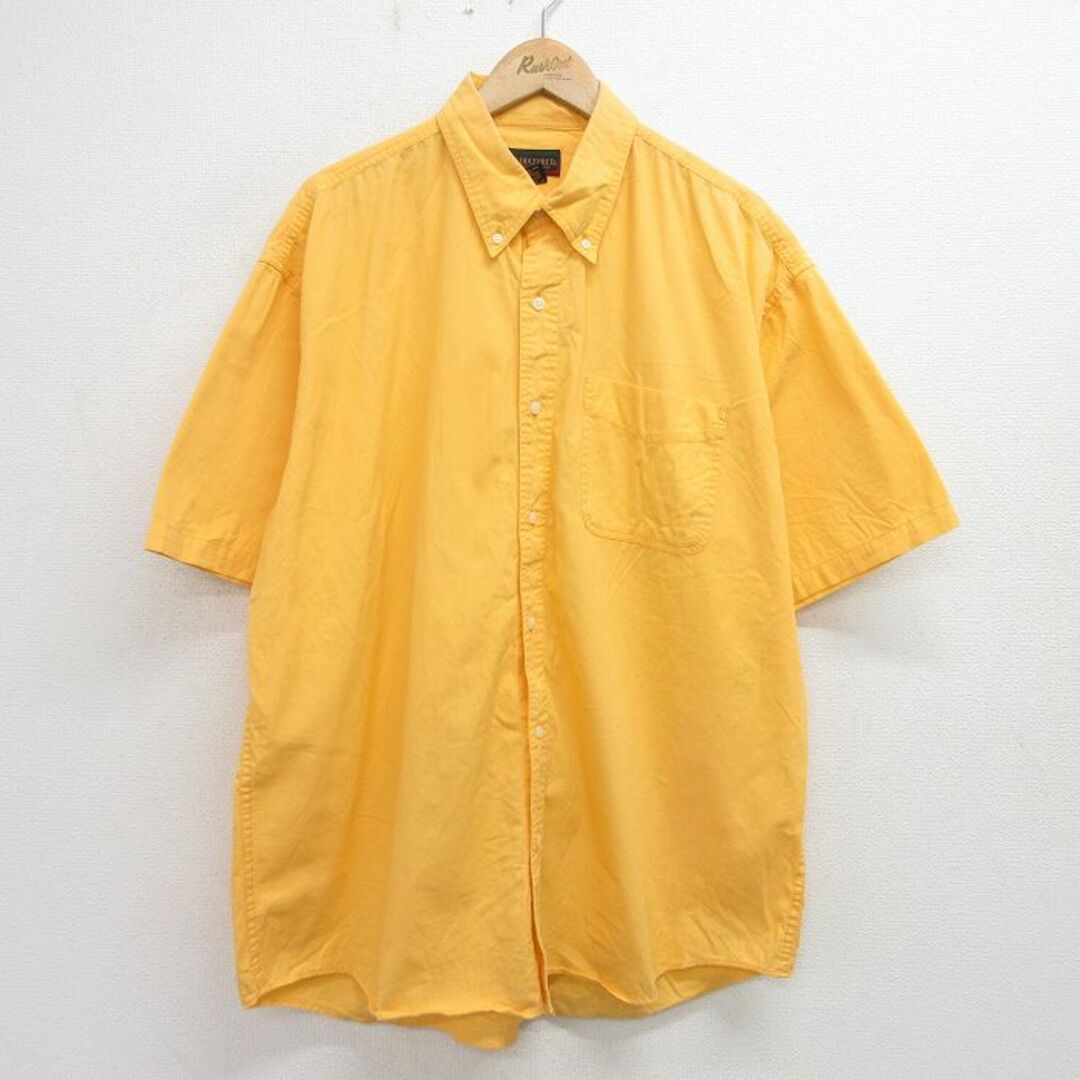 XL★古着 半袖 シャツ メンズ 00年代 00s 大きいサイズ コットン ボタンダウン 黄 イエロー 24apr12 中古 トップス メンズのトップス(シャツ)の商品写真