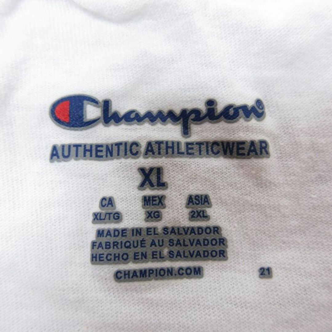 Champion(チャンピオン)のXL★古着 チャンピオン Champion 半袖 ブランド Tシャツ メンズ デルタ クルーネック 白 ホワイト 24apr12 中古 メンズのトップス(Tシャツ/カットソー(半袖/袖なし))の商品写真