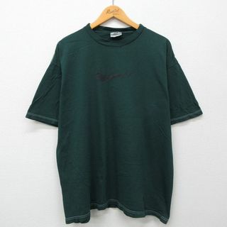 ナイキ(NIKE)のXL★古着 ナイキ NIKE 半袖 ビンテージ Tシャツ メンズ 00年代 00s ビッグロゴ 大きいサイズ コットン クルーネック 緑 グリーン 24apr12 中古(Tシャツ/カットソー(半袖/袖なし))