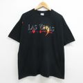 XL★古着 半袖 ビンテージ Tシャツ メンズ 00年代 00s ラスベガス トランプ 大きいサイズ コットン クルーネック 黒 ブラック 24apr12 中古