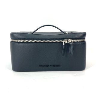 プラダ(PRADA)のプラダ PRADA バニティバッグ 1NJ003 カバン メイクボックス メイクポーチ ロゴ ハンドバッグ サフィアーノレザ－ ブラック 美品(ハンドバッグ)