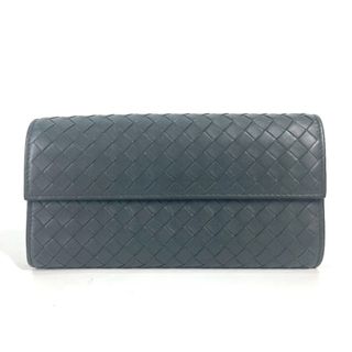 ボッテガヴェネタ(Bottega Veneta)のボッテガヴェネタ BOTTEGA VENETA イントレチャート ロングウォレット フラップ 長財布 レザー グレー系(長財布)