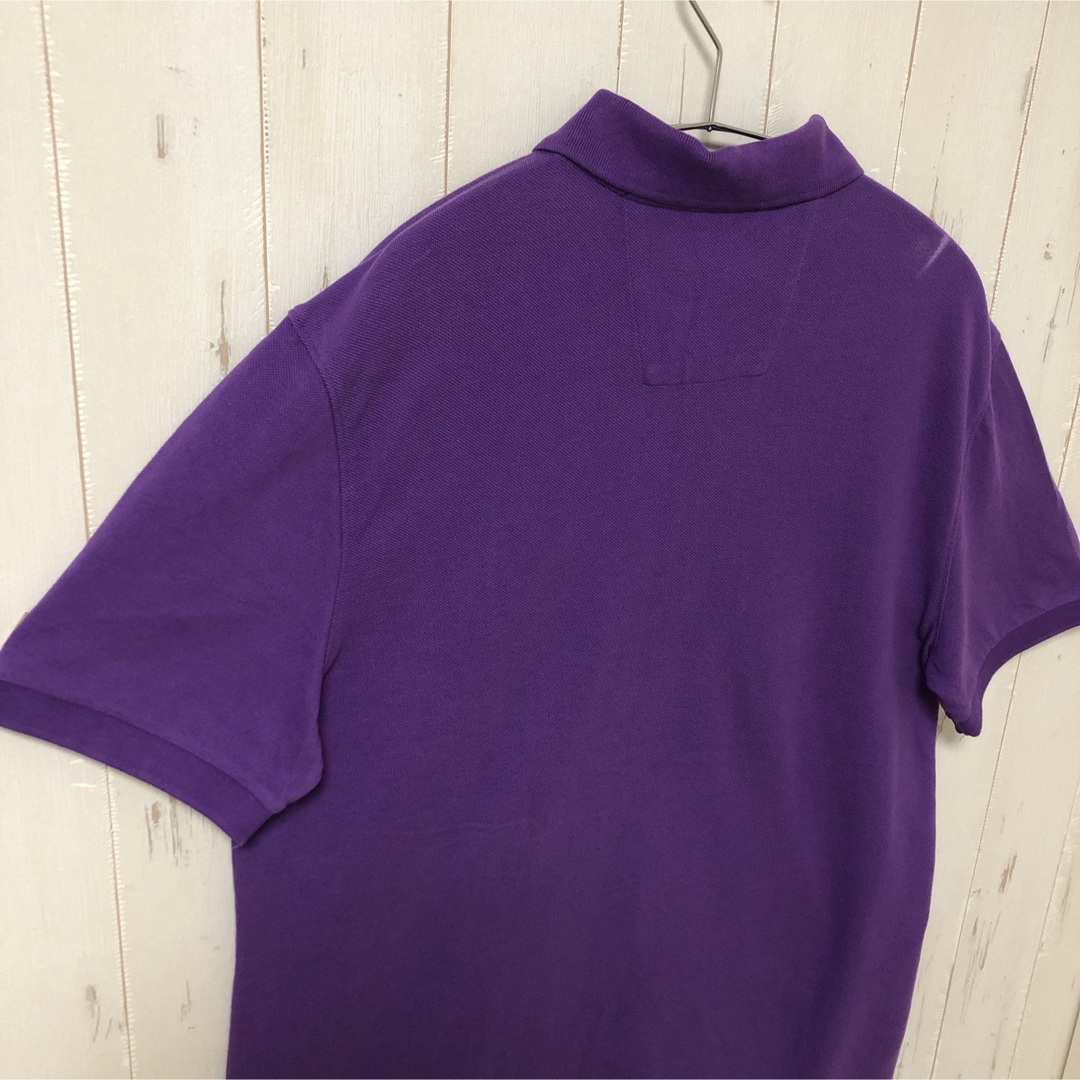 NAUTICA(ノーティカ)のNAUTICA ノーティカ ポロシャツ 半袖 紫 M 刺繍 ワンポイントロゴ古着 メンズのトップス(ポロシャツ)の商品写真