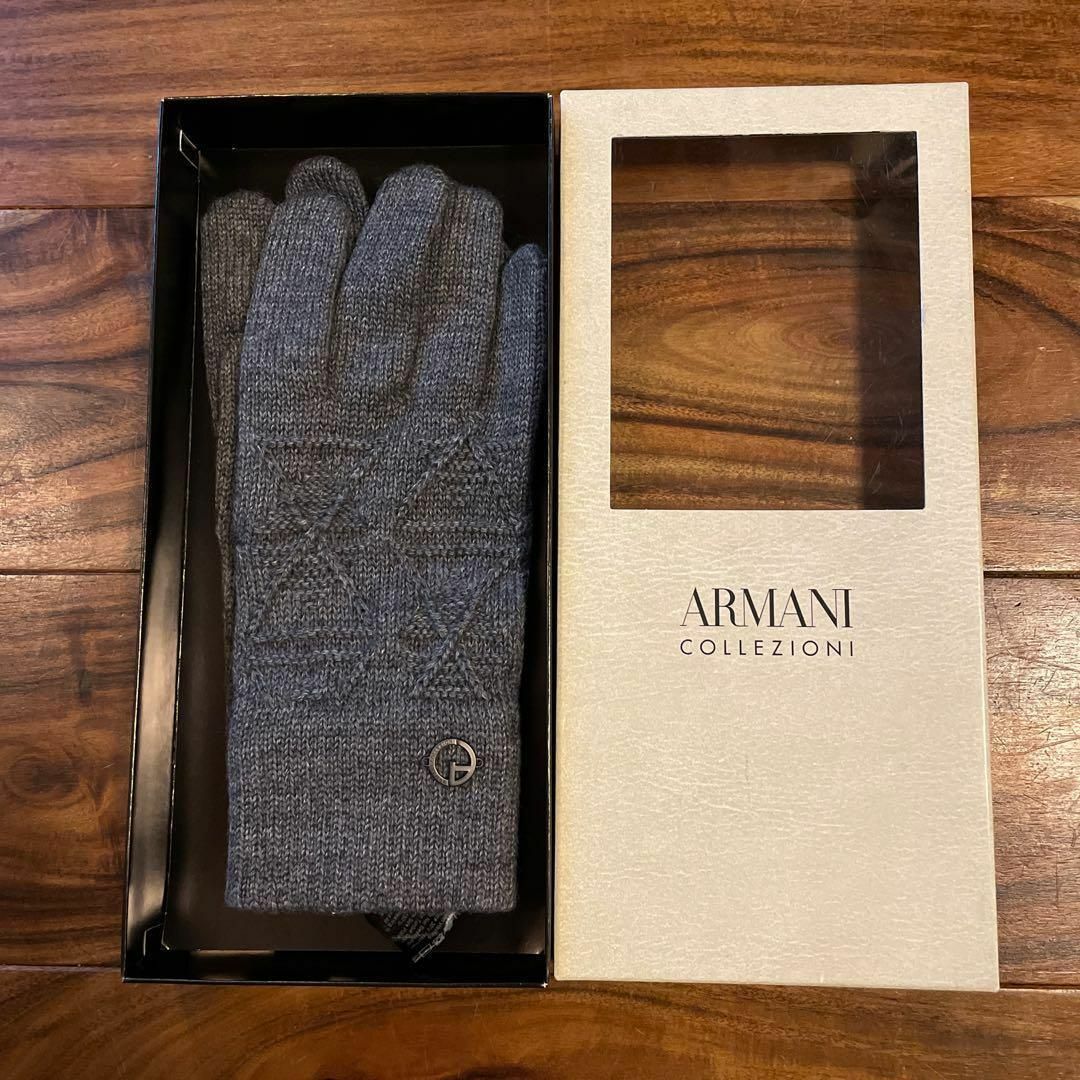 ARMANI COLLEZIONI(アルマーニ コレツィオーニ)のarmani collezioni アルマーニ 手袋 メンズ M 新品 グレー メンズのアクセサリー(その他)の商品写真