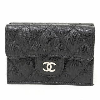 シャネル(CHANEL)のシャネル クラシック スモール フラップ ウォレット キャビアスキン ブラック AP0230 マトラッセ 未使用品(財布)