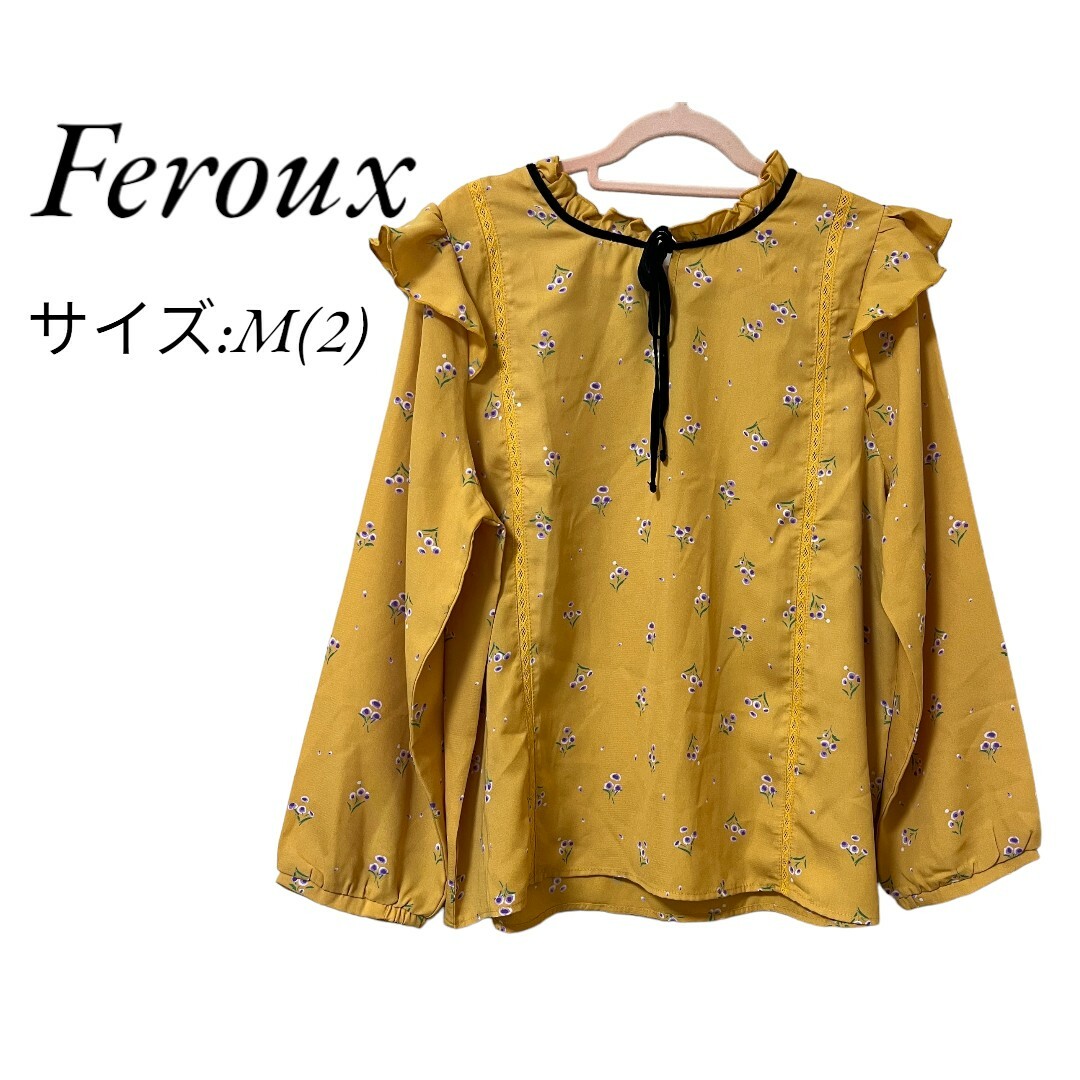 Feroux(フェルゥ)の❤タグ付き❤フェルゥ Feroux 花柄 ブラウス レディース トップス M レディースのトップス(シャツ/ブラウス(長袖/七分))の商品写真