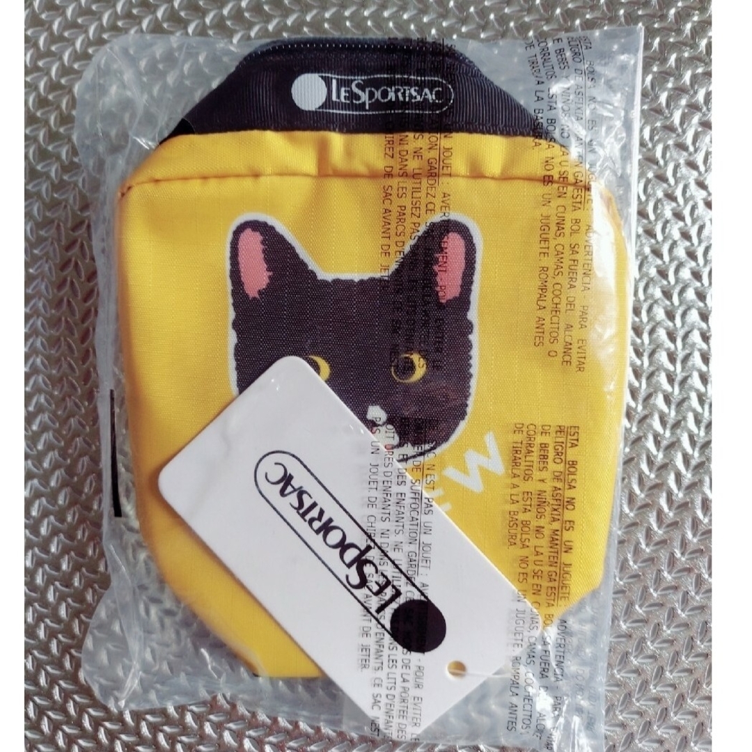 LeSportsac(レスポートサック)の新品 レスポートサック newnew ミニポーチ（黄／青）猫 ねこ レディースのファッション小物(ポーチ)の商品写真