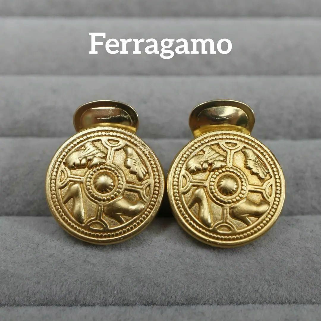 Ferragamo(フェラガモ)の【匿名配送】フェラガモ イヤリング ゴールド ラウンド シンプル レディースのアクセサリー(イヤリング)の商品写真