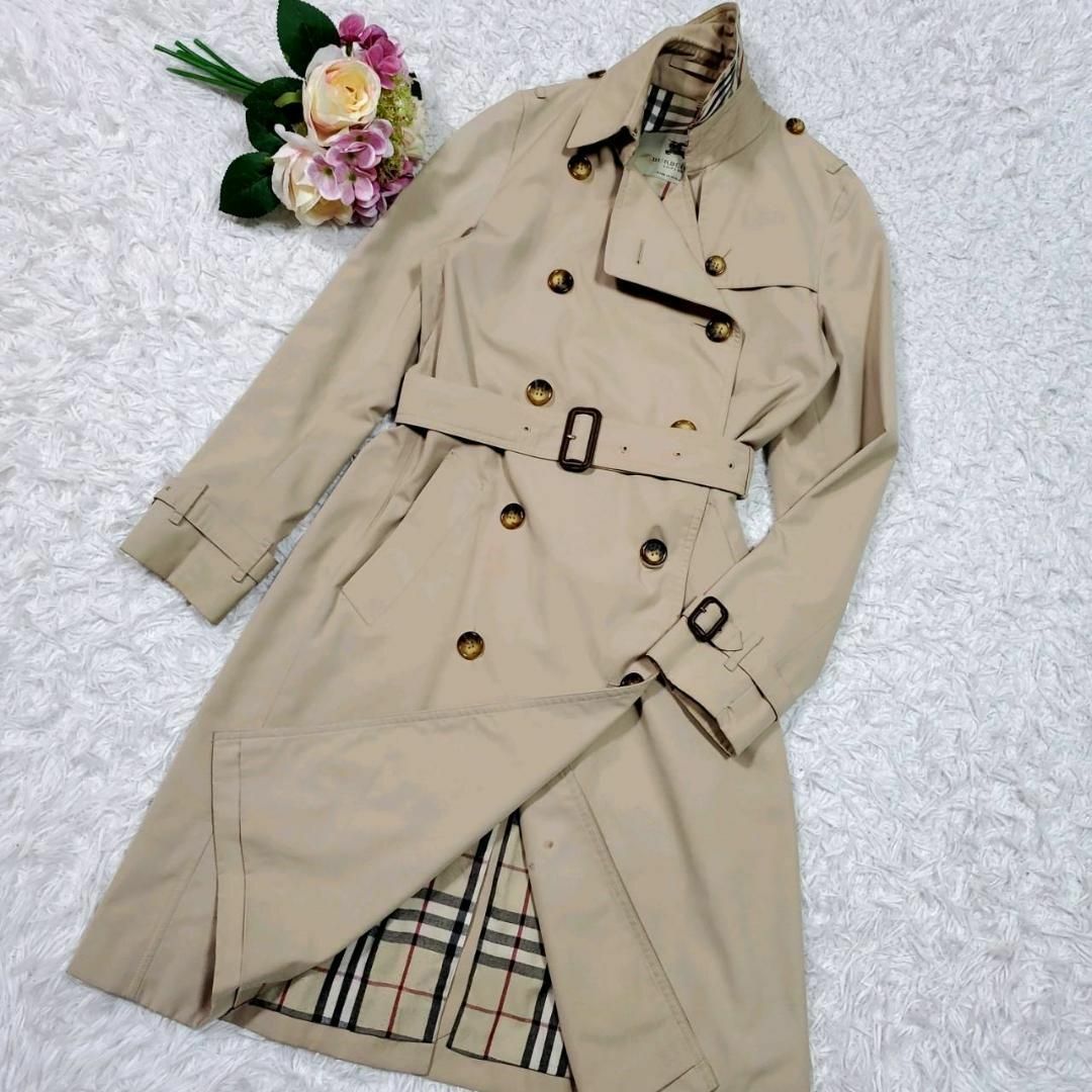 BURBERRY(バーバリー)のM バーバリー ロング トレンチ コート ベージュ ノバチェック イングランド製 レディースのジャケット/アウター(トレンチコート)の商品写真