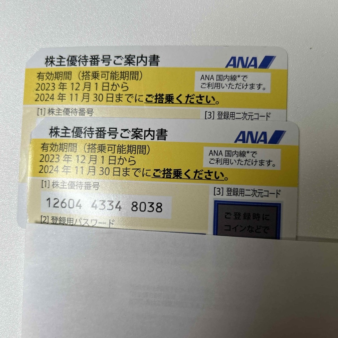 ANA株主優待２枚 チケットの乗車券/交通券(航空券)の商品写真