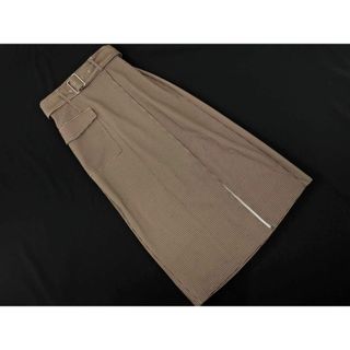 ムルーア(MURUA)の新品 MURUA ムルーア 千鳥柄 ワイドベルト ラップ スカート sizeS/茶 ■◇ レディース(ロングスカート)