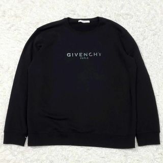 ジバンシィ(GIVENCHY)の極美品 XL ジバンシィ ロゴ トレーナー 黒 コットン100 長袖 スエット(スウェット)